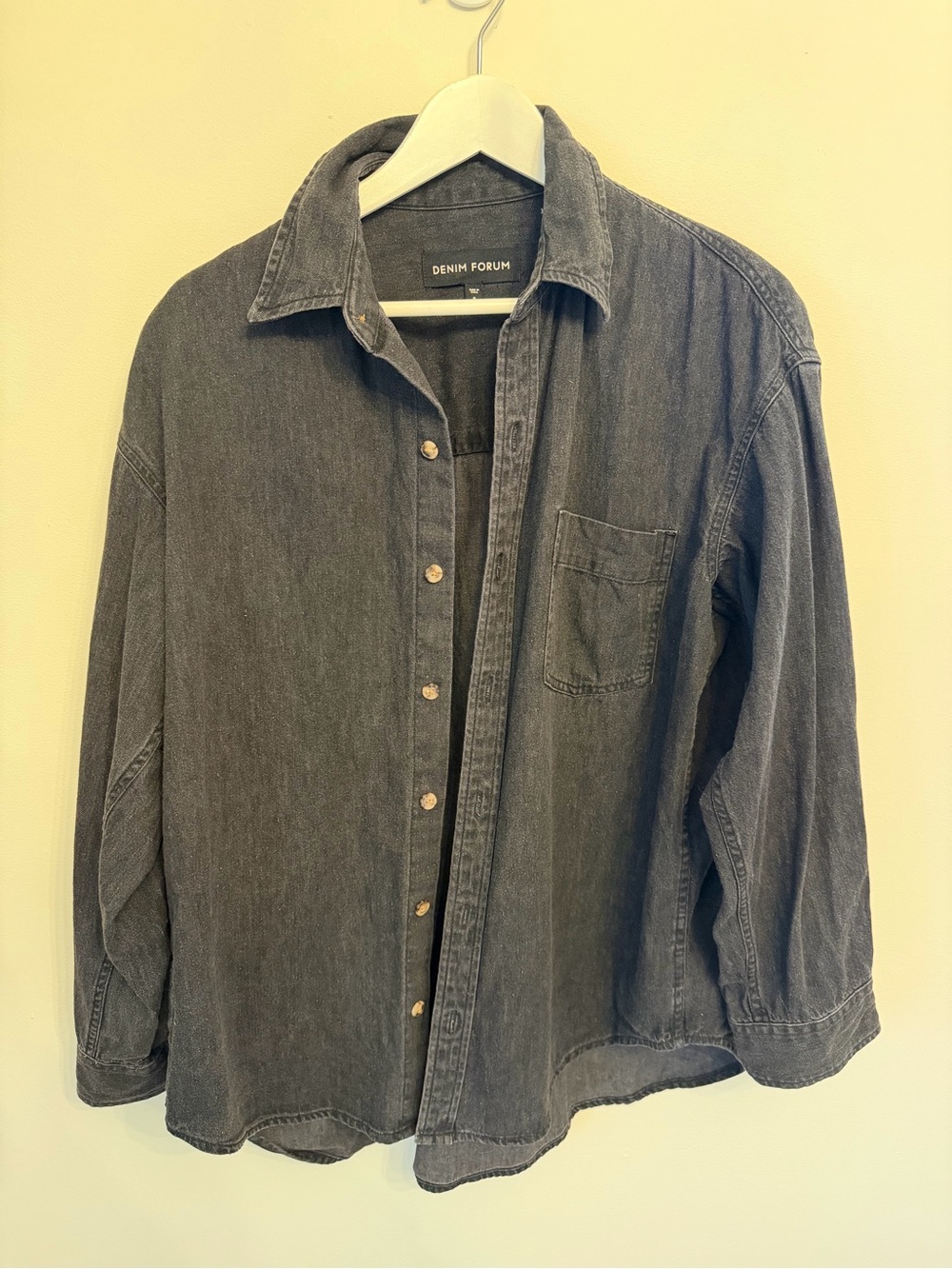 80’s Denim Forum Washed Black Denim Shirt Jacket